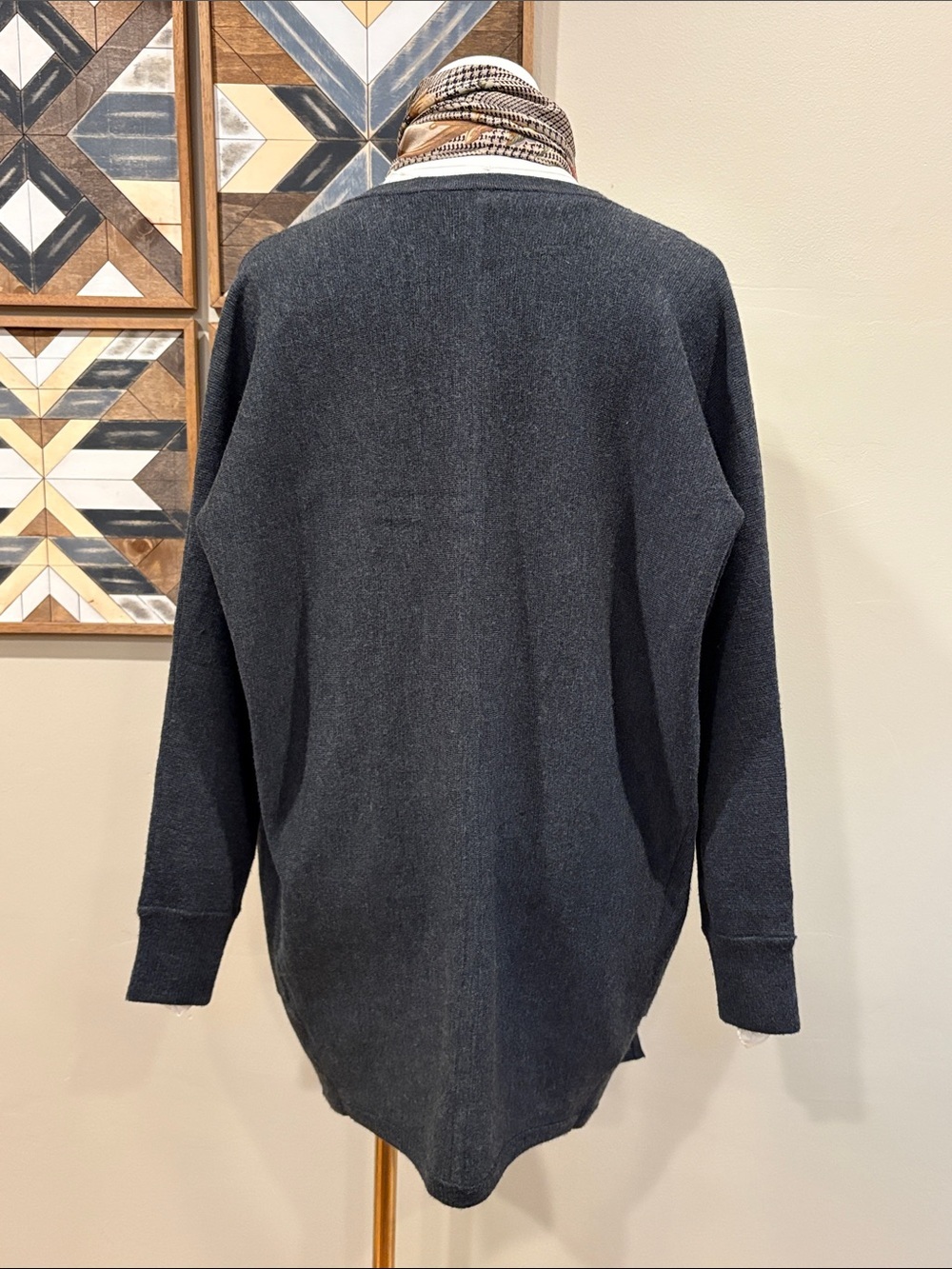 Athleta Merino Wool Blend Chill Chaser Charcoal Grey Cocoon Cardigan Sweater XXS - Picture 8 of 13
